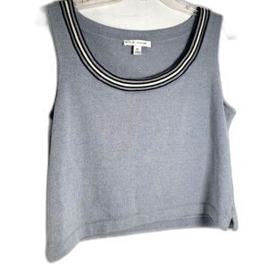 St. John Santana Gray Knit Tank/Crop Top - Size Medium